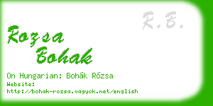 rozsa bohak business card