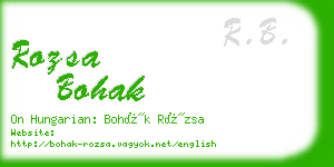 rozsa bohak business card